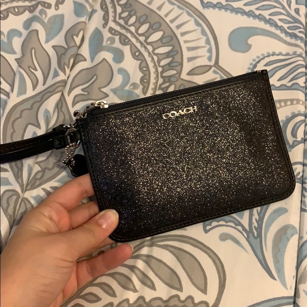 Black Glitter Coach Wristlet